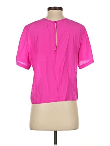 Lavender Brown Short Sleeve Silk Top (view 2)