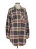 Maurices 100% Polyester Plaid Brown Long Sleeve Button-Down Shirt Size S - photo 1