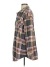 Maurices 100% Polyester Plaid Brown Long Sleeve Button-Down Shirt Size S - photo 5