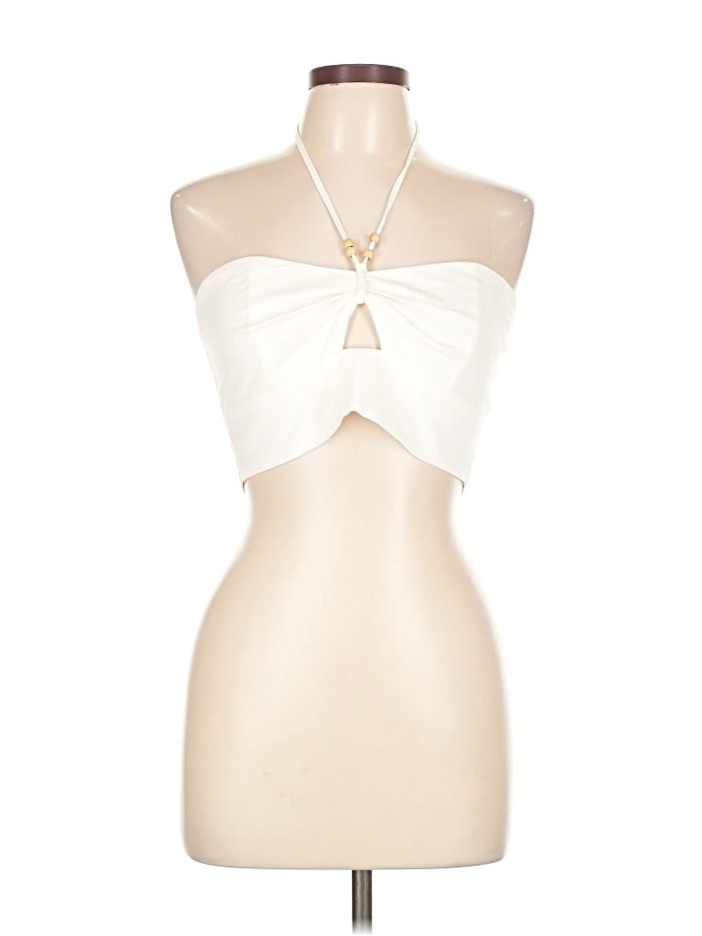 Pre-owned Bershka Sleeveless Blouse In White
