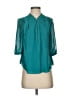 Naked Zebra 100% Polyester Solid Teal 3/4 Sleeve Blouse Size S - photo 1
