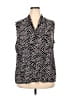 Anne Klein Black Sleeveless Button-Down Shirt Size 3X - photo 1