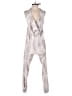 Olivaceous 100% Rayon Metallic Silver Jumpsuit Size M - photo 1