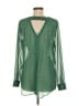 CAbi 100% Polyester Green Long Sleeve Blouse Size M - photo 2