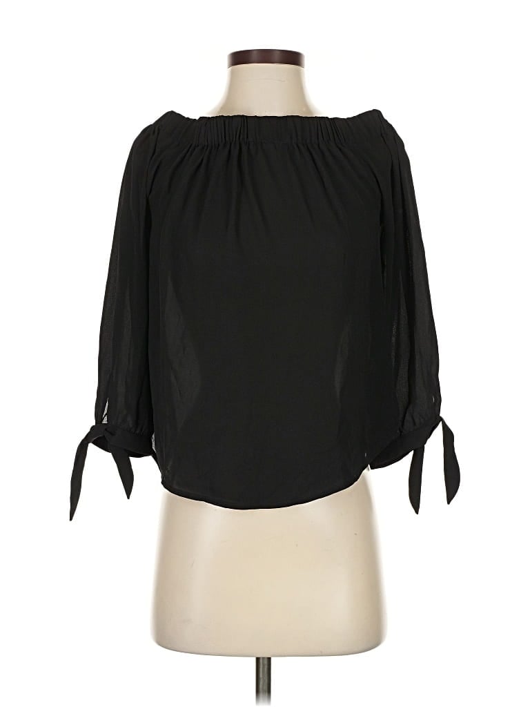 Pre-owned Express Outlet 3/4 Sleeve Blouse In Black