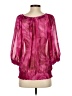Express 100% Polyester Floral Pink 3/4 Sleeve Blouse Size XS - photo 2