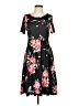 Tickled Teal Floral Black Casual Dress Size S - photo 1