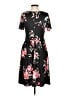 Tickled Teal Floral Black Casual Dress Size S - photo 2
