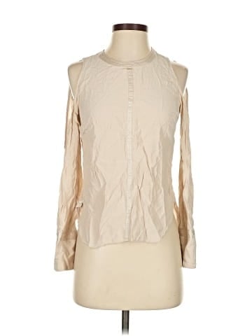 Elizabeth and James Long Sleeve Silk Top (view 1)