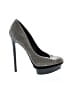 Brian Atwood Metallic Gray Gold Heels Size 6 1/2 - photo 1
