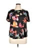 Grace Floral Black Short Sleeve T-Shirt Size 0X - photo 1