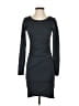 Leith Solid Gray Casual Dress Size S - photo 1