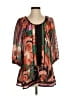 Odille 100% Silk Orange 3/4 Sleeve Silk Top Size 2 - photo 1