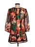 Odille 100% Silk Orange 3/4 Sleeve Silk Top Size 2 - photo 2
