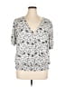 MELLODAY Silver Short Sleeve Blouse Size 1X - photo 1