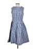 Sara Campbell 100% Polyester Checkered-gingham Blue Casual Dress Size 2 - photo 1