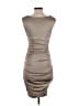 Express 100% Polyester Solid Tan Gray Cocktail Dress Size XS - photo 2