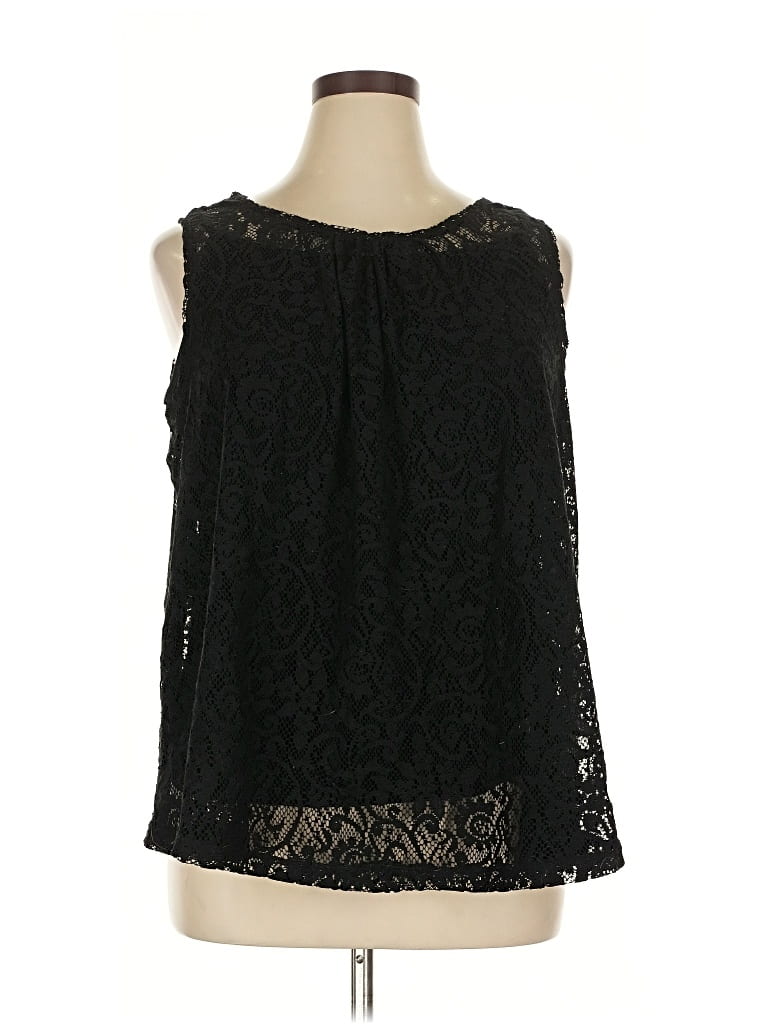 Pre-owned Olivia Sky Sleeveless Blouse In Black