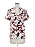 Karl Lagerfeld Paris 100% Polyester Floral White Short Sleeve Blouse Size S - photo 1