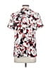 Karl Lagerfeld Paris 100% Polyester Floral White Short Sleeve Blouse Size S - photo 2