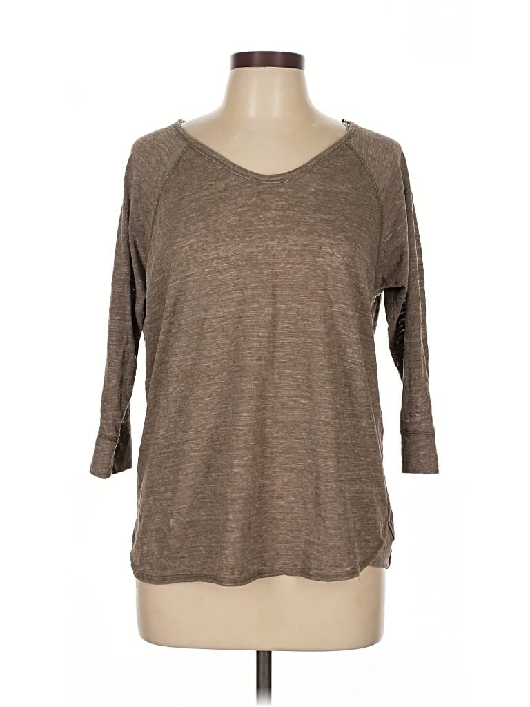 Pre-owned Cynthia Rowley 3/4 Sleeve T-shirt In Brown