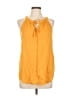 Rose + Olive 100% Rayon Yellow Sleeveless Blouse Size L - photo 1