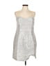 Topshop Metallic Silver Cocktail Dress Size 10 - photo 1