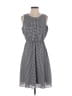 Elle 100% Polyester Checkered-gingham Gray Black Casual Dress Size S - photo 1