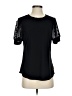 Flower & Feather Black Short Sleeve Top Size S - photo 1