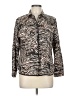 Westbound 100% Cotton Animal Print Brown Long Sleeve Blouse Size L (petite) - photo 1