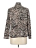 Westbound 100% Cotton Animal Print Brown Long Sleeve Blouse Size L (petite) - photo 2