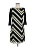 Robbie Bee 100% Polyester Chevron-herringbone Black Casual Dress Size 6 - photo 1