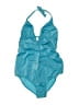 Pez D'Or Solid Teal One Piece Swimsuit Size M - photo 1