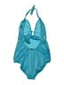 Pez D'Or Solid Teal One Piece Swimsuit Size M - photo 2