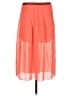 Fossil 100% Polyester Solid Orange Casual Skirt Size S - photo 2