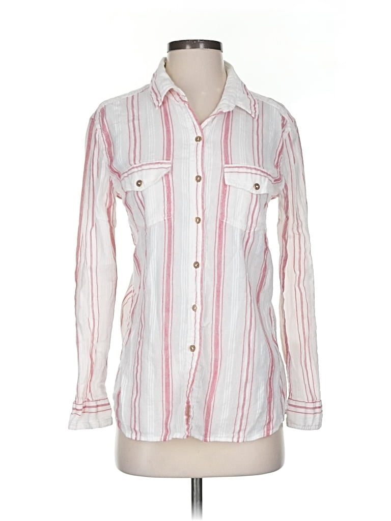 Pre-owned Melissa Odabash Long Sleeve Button Down Shirt In White