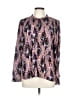 Rose + Olive 100% Polyester Paisley Purple Long Sleeve Blouse Size L - photo 1