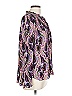 Rose + Olive 100% Polyester Paisley Purple Long Sleeve Blouse Size L - photo 4