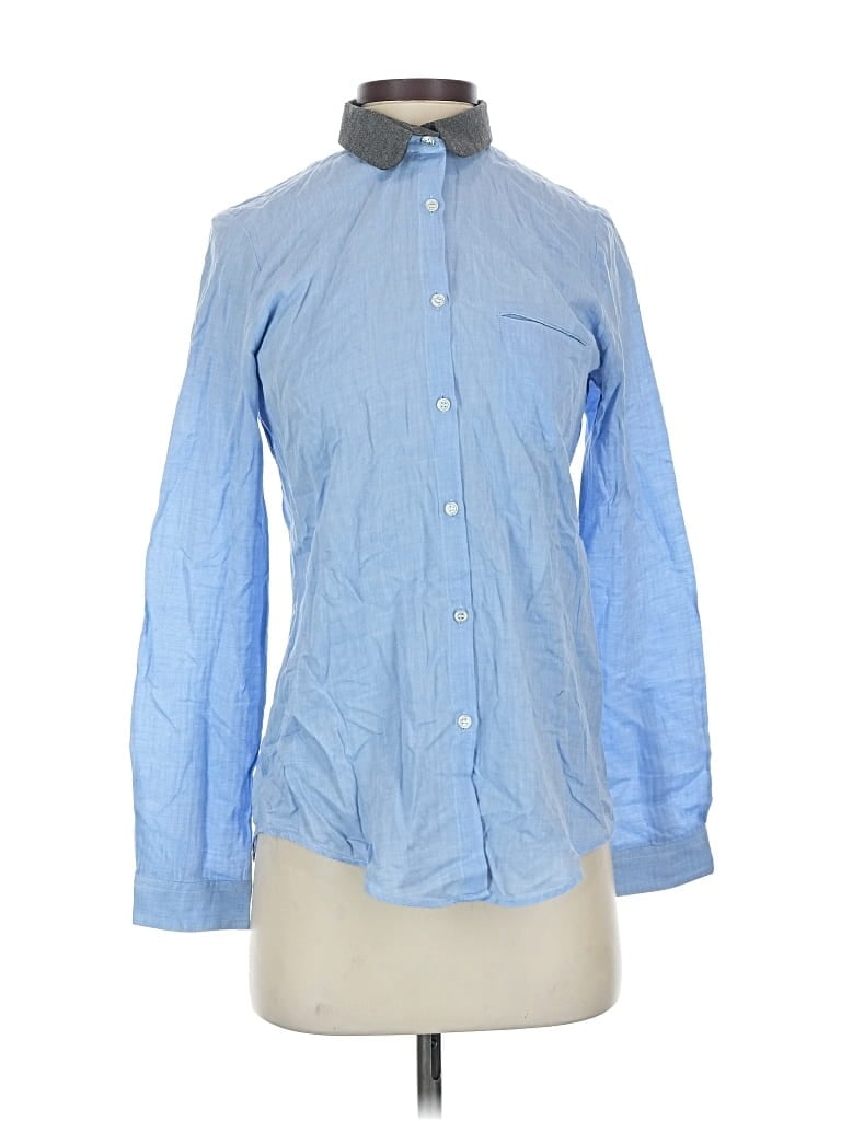 Pre-owned The Kooples Long Sleeve Button Down Shirt In Blue