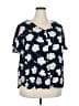 Chaps 100% Viscose Blue Short Sleeve Blouse Size 2X - photo 1