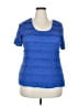 JM Collection Blue Short Sleeve Top Size 2X - photo 1