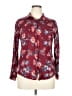 Passport 100% Polyester Floral Burgundy Long Sleeve Blouse Size 1X - photo 1
