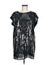Libby Edelman 100% Polyester Silver Short Sleeve Top Size M - photo 1