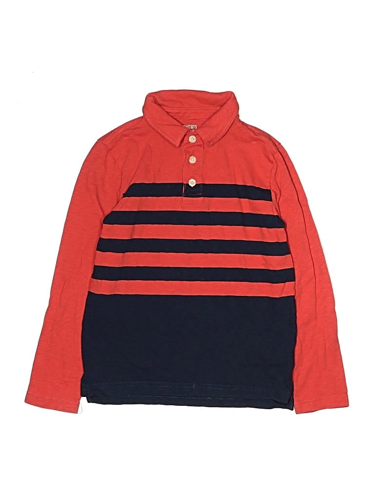 Pre-owned Crewcuts Kids' Long Sleeve Polo Shirt In Red