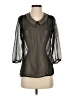 Studio Y 100% Polyester Black 3/4 Sleeve Blouse Size S - photo 1