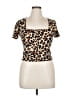 Self Esteem Brown Short Sleeve Top Size XL - photo 1
