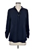 Chico's 100% Polyester Blue Long Sleeve Polo Size Med (1) - photo 1