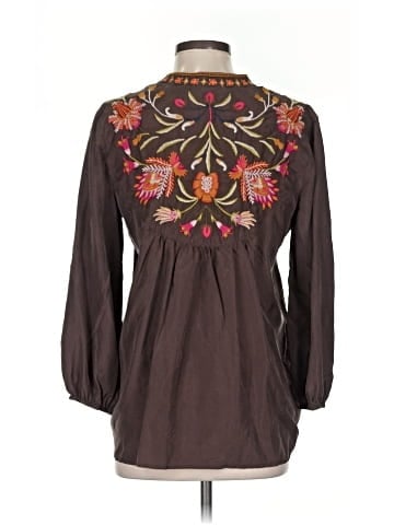 Johnny Was 3/4 Sleeve Silk Top (view 2)