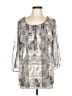 Fig and Flower 100% Polyester Silver 3/4 Sleeve Blouse Size L - photo 1