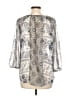 Fig and Flower 100% Polyester Silver 3/4 Sleeve Blouse Size L - photo 2